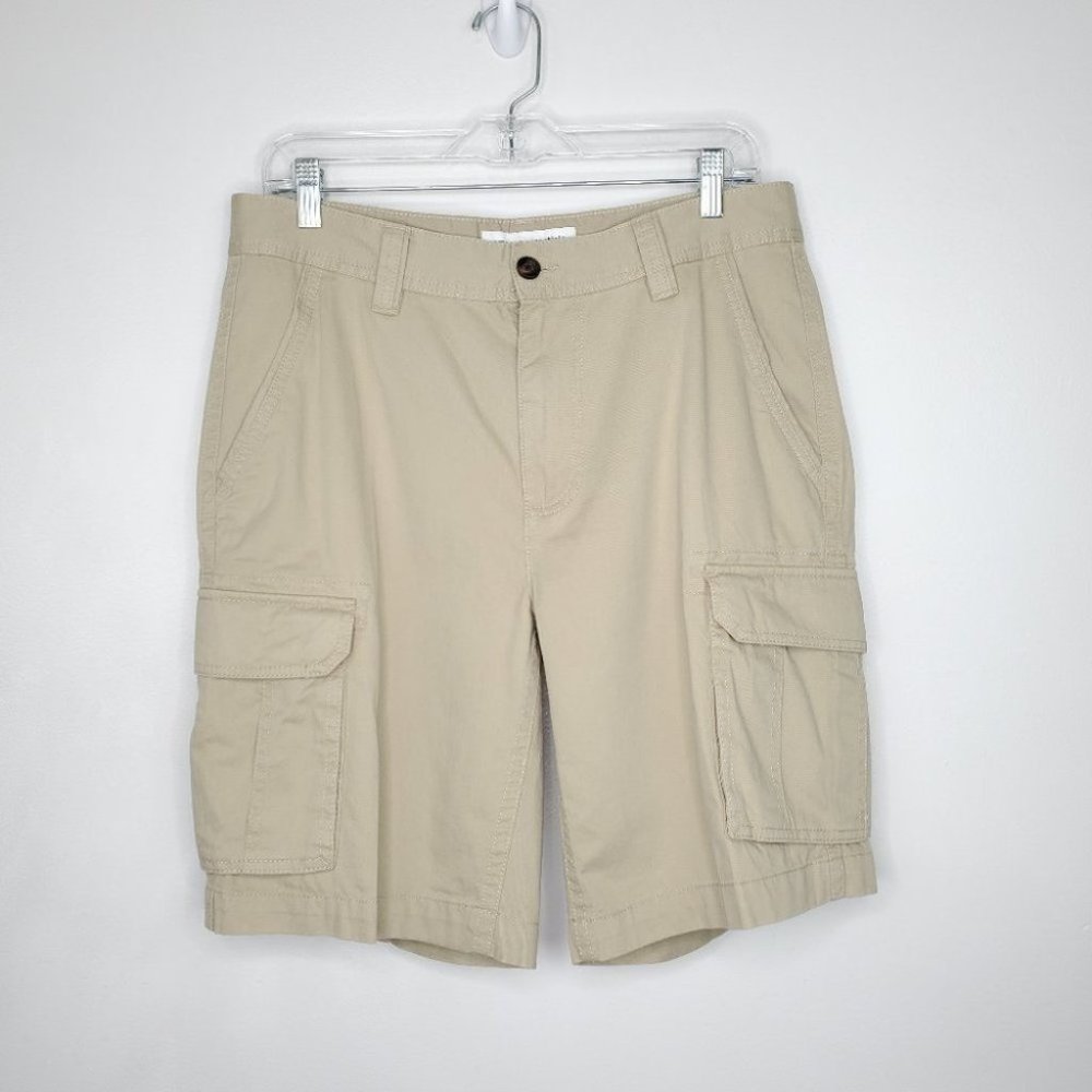 Amazon Essentials Tan Cargo 100% Cotton Shorts Size 32